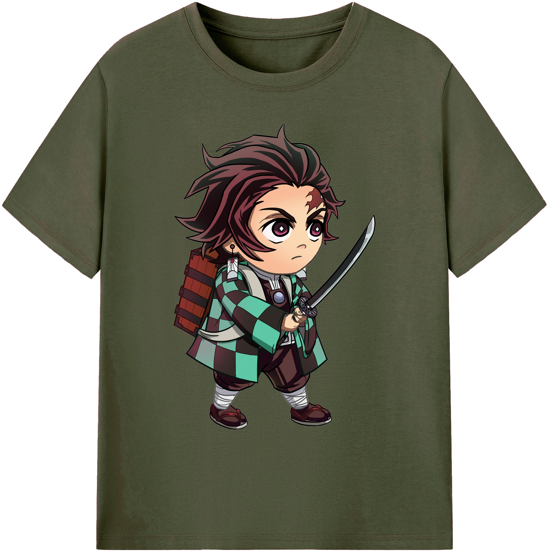 （画像用） 鬼滅の刃 竈門 炭治郎／かまど たんじろう Kamado Tanjirou 綿100％ メンズ半袖Tシャツ｜肌触りやわらか＆通気性